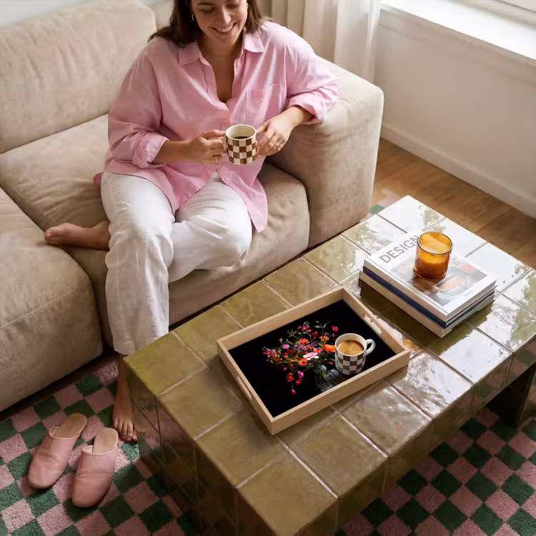 Boeket - Veldbloemen - Vaas Dienblad Rechthoek middel -sfeer3
