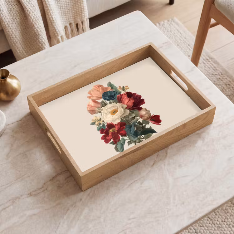 Boeket - Warme tinten - Elegant Dienblad Rechthoek middel -sfeer1