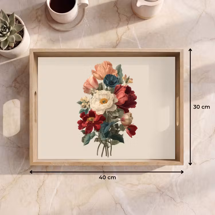 Boeket - Warme tinten - Elegant Dienblad Rechthoek middel -USP_Formaat