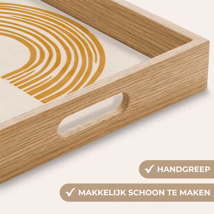 Bogen - Lijnen - Oranje - Minimalistisch Dienblad Rechthoek middel -USP_HandgreepNL