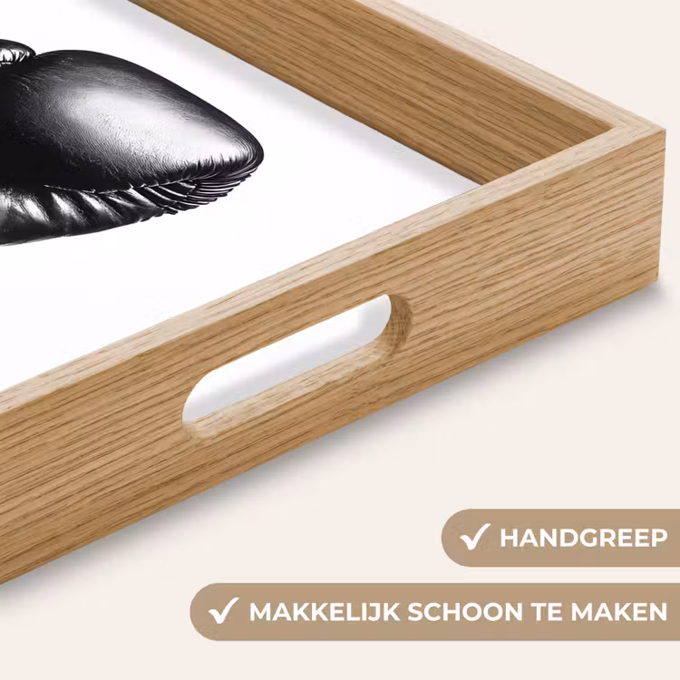 Bokshandschoen - Zwart - Hand Dienblad Rechthoek middel -USP_HandgreepNL