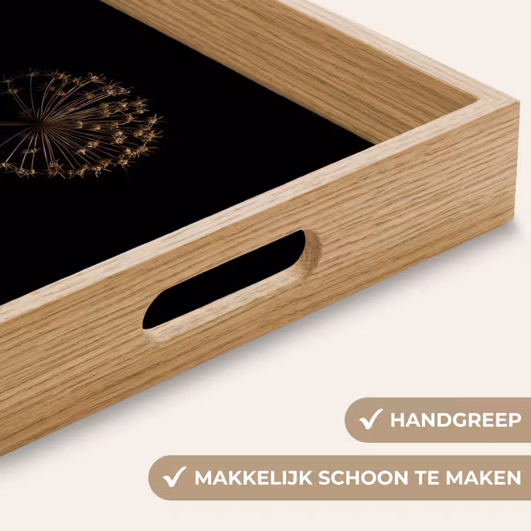 Bol - Gedroogd - Vaas - Zwart Dienblad Rechthoek middel -USP_HandgreepNL