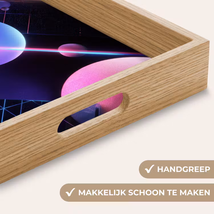 Bollen - Neon - Lijnen - Roze Dienblad Rechthoek middel -USP_HandgreepNL