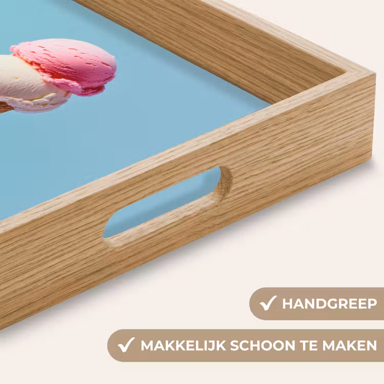 Bolletjes - Schepijs - Hoorntje - Blauw Dienblad Rechthoek middel -USP_HandgreepNL