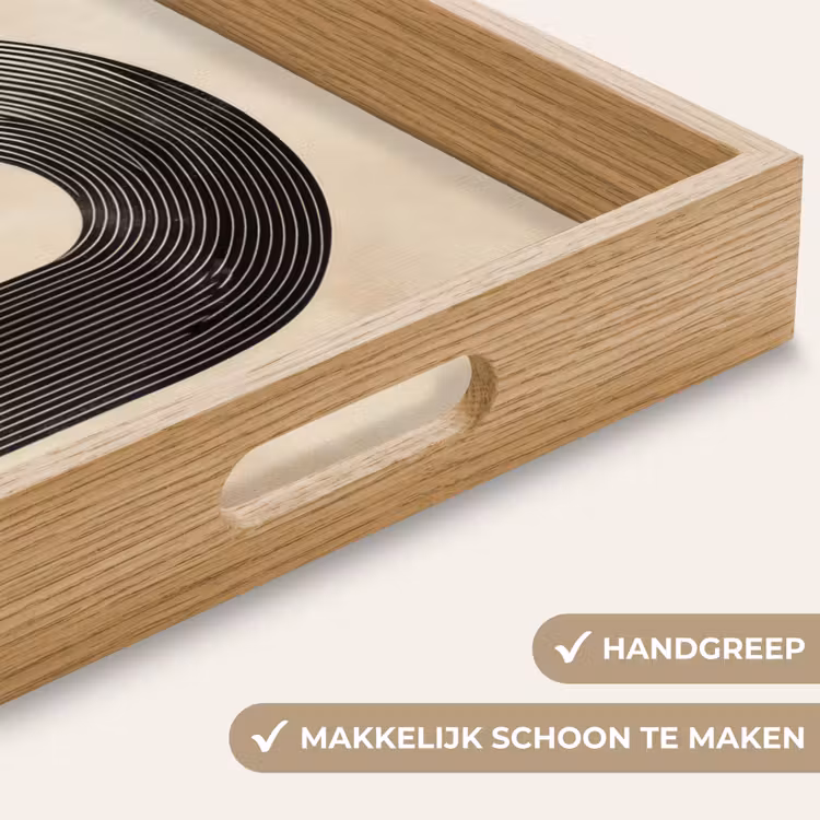 Boog -  Strepen - Minimalistisch - Zwart Dienblad Rechthoek middel -USP_HandgreepNL