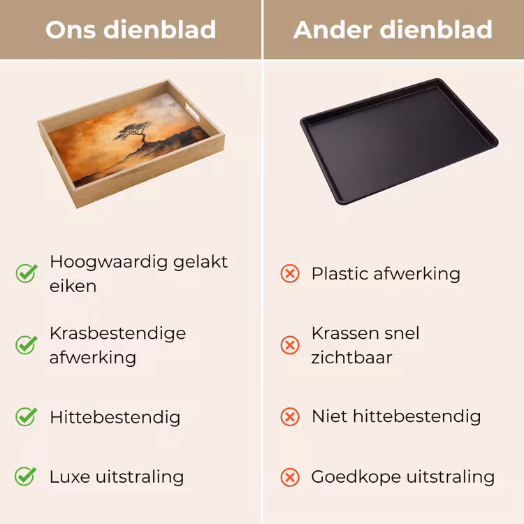 Boom - Landschap - Oranje Dienblad Rechthoek middel -USP_VergelijkingNL