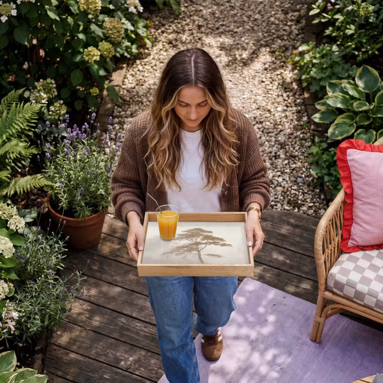 Boom - Oosterse stijl - Landschap Dienblad Rechthoek middel -sfeer5