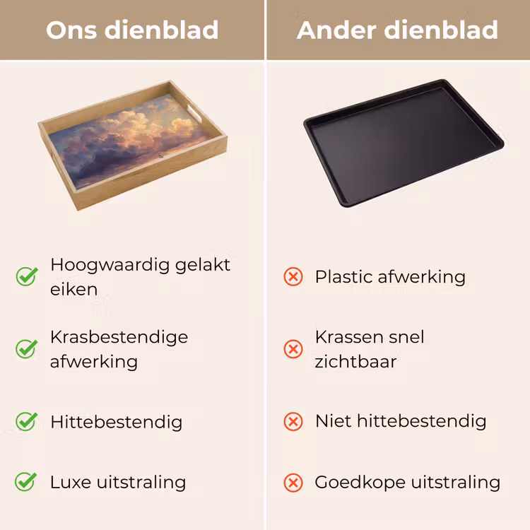 Boot - Zonsondergang - Zee - Natuur - Goud Dienblad Rechthoek middel -USP_VergelijkingNL