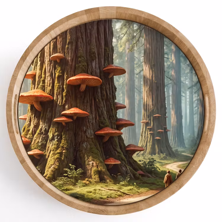 Dienblad - Bos - Bomen - Natuur - Bos - Bomen - Natuur Dienblad Rond middel