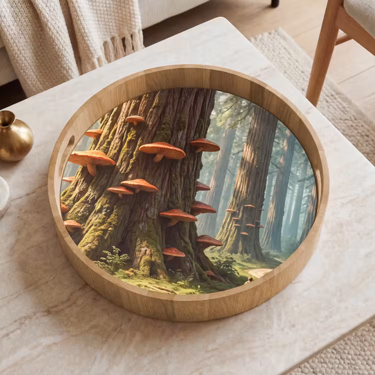 Dienblad - Bos - Bomen - Natuur - Bos - Bomen - Natuur Dienblad Rond middel