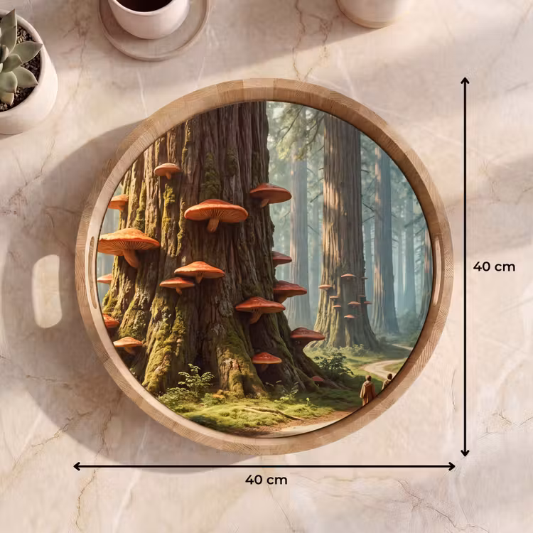 Dienblad - Bos - Bomen - Natuur - Bos - Bomen - Natuur Dienblad Rond middel
