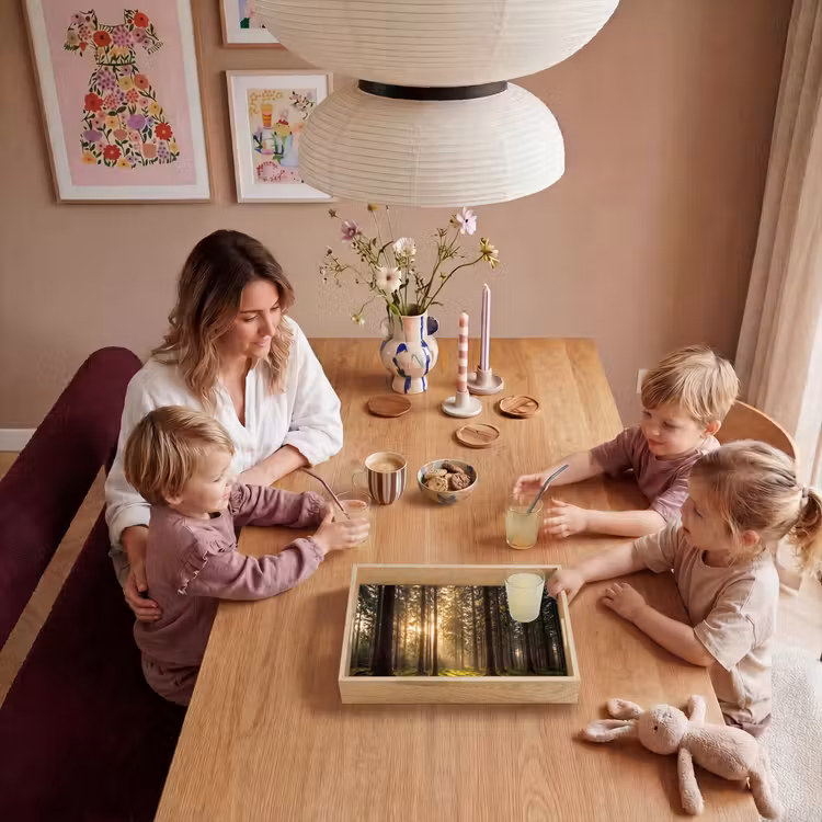 Bos - Gras - Zonlicht Dienblad Rechthoek middel -sfeer4
