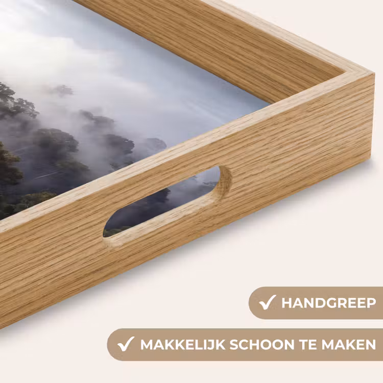 Bos - Mist - Natuur - Groen Dienblad Rechthoek middel -USP_HandgreepNL