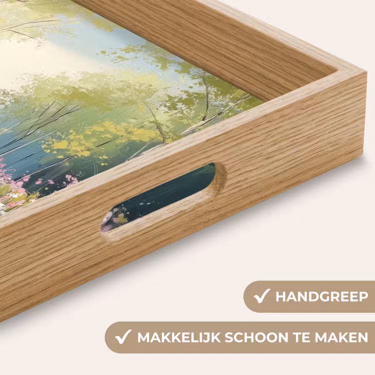 Bos - Schilderstijl - Kleurrijk Dienblad Rechthoek middel -USP_HandgreepNL