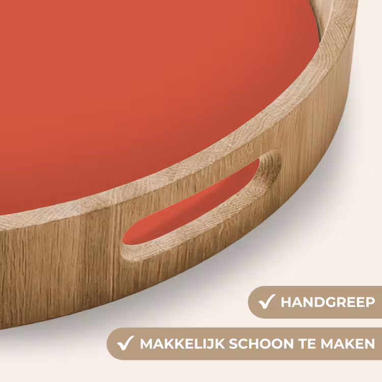 Brick - Red - Rood Dienblad Rond middel 914 -USP_HandgreepNL