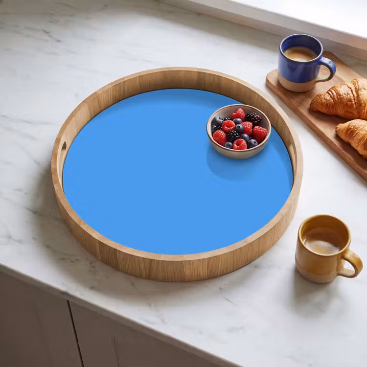 Bright - Azure - Blauw Dienblad Rond middel 914 -sfeer2
