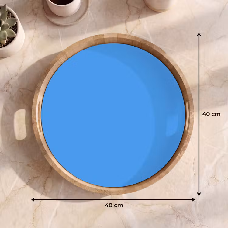 Bright - Azure - Blauw Dienblad Rond middel 914 -USP_Formaat