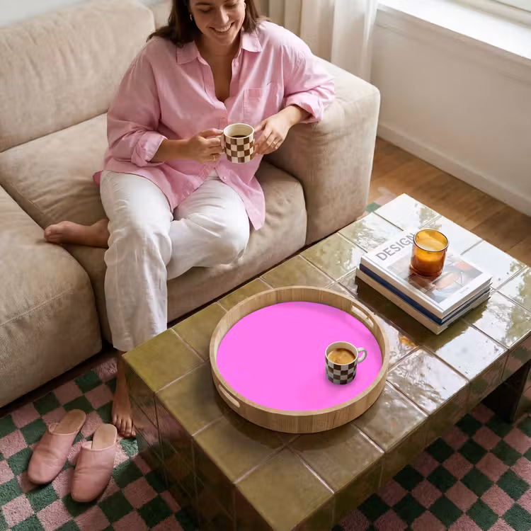Bright - Orchid - Roze Dienblad Rond middel 914 -sfeer3