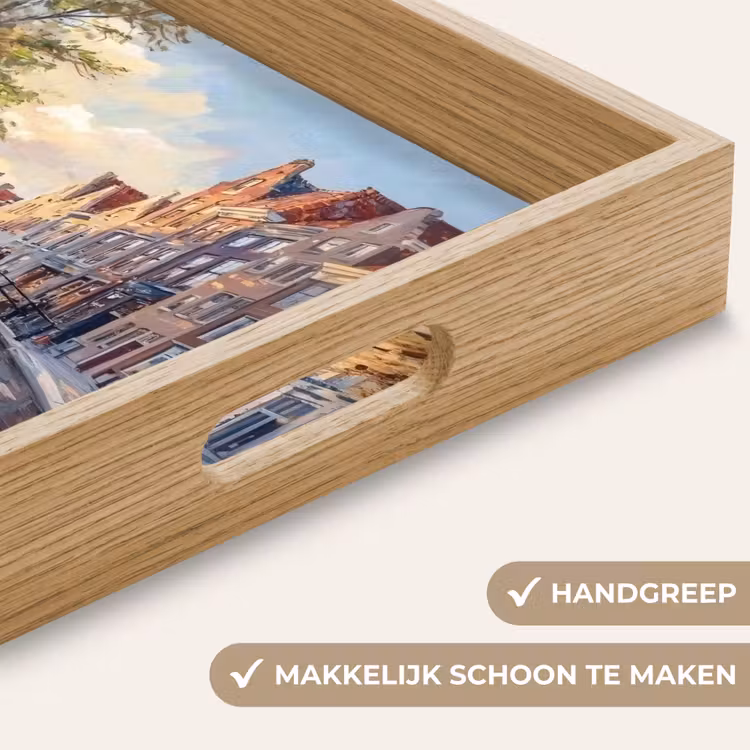 Brug - Stad - Huizen - Boot Dienblad Rechthoek middel -USP_HandgreepNL