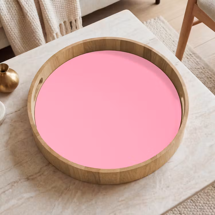 Bubblegum - Pink - Roze Dienblad Rond middel 914 -sfeer1