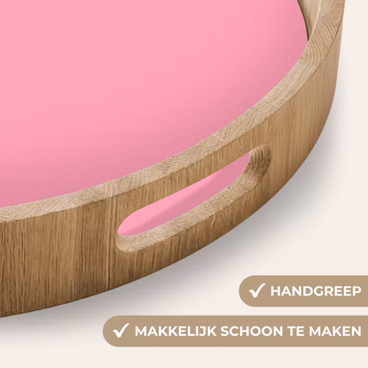 Bubblegum - Pink - Roze Dienblad Rond middel 914 -USP_HandgreepNL