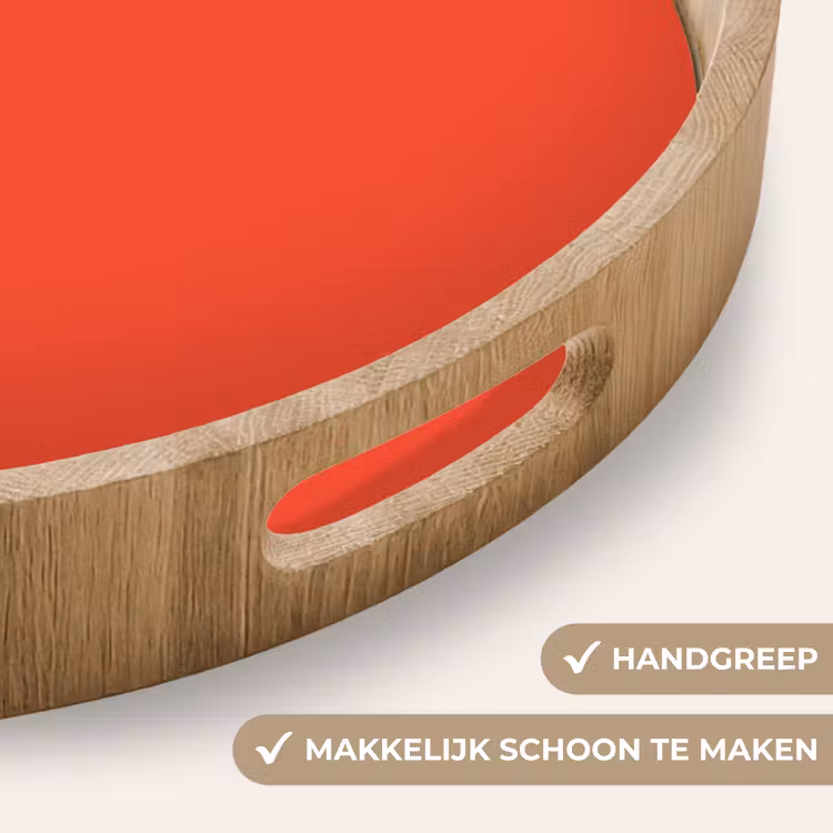 Burnt - Coral - Oranje Dienblad Rond middel 914 -USP_HandgreepNL