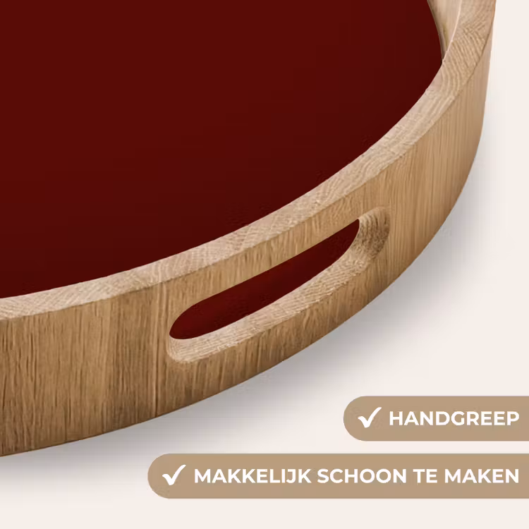Burnt - Mahogany - Rood Dienblad Rond middel 914 -USP_HandgreepNL