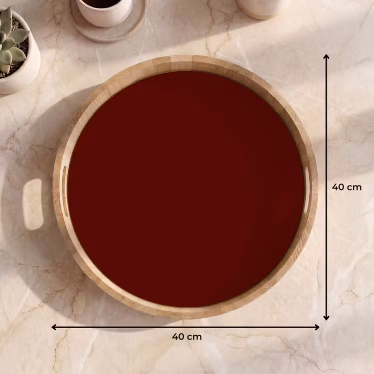 Burnt - Mahogany - Rood Dienblad Rond middel 914 -USP_Formaat
