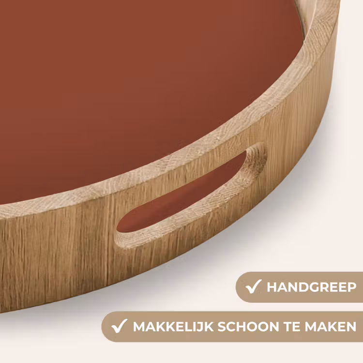 Burnt - Mahogany - Terracotta Dienblad Rond middel 914 -USP_HandgreepNL