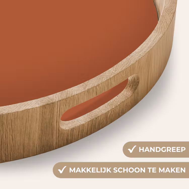 Burnt - Sienna - Oranje Dienblad Rond middel 914 -USP_HandgreepNL