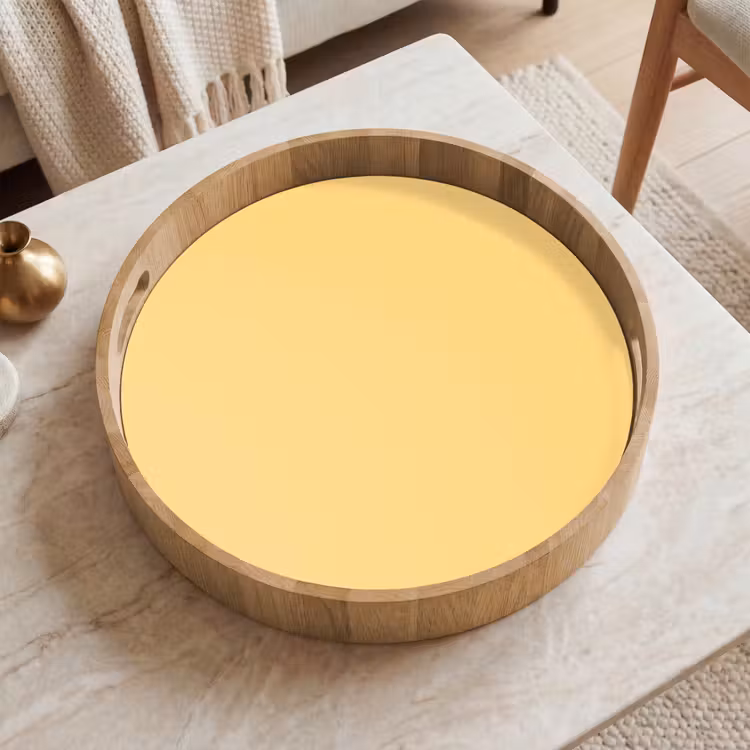 Butter - Geel - Yellow Dienblad Rond middel 914 -sfeer1