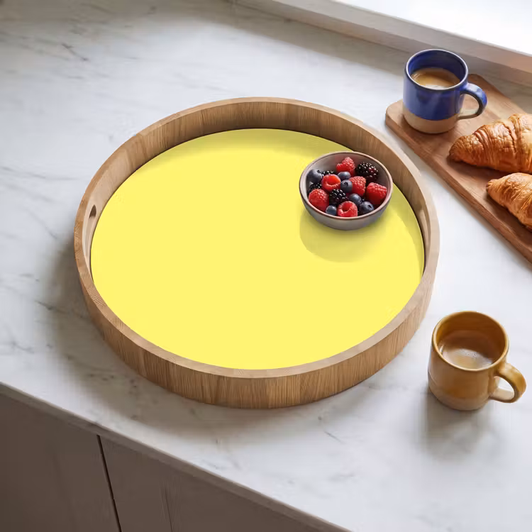 Buttery - Beige - Geel Dienblad Rond middel 914 -sfeer2