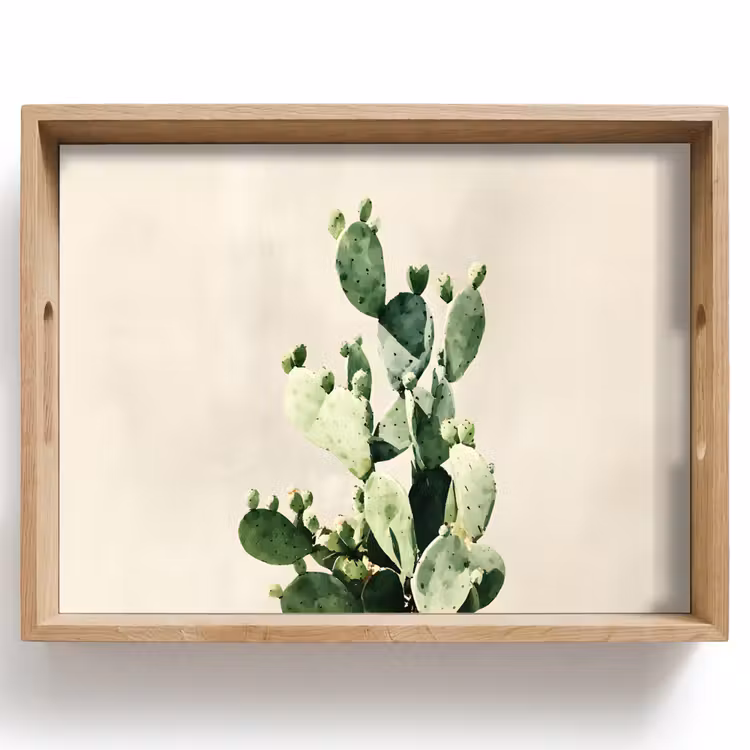 Cactus - Groen - Minimalistisch Dienblad Rechthoek middel -z3d_shopping