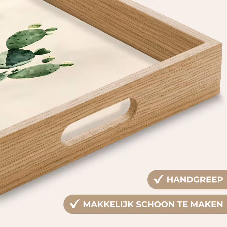 Cactus - Groen - Minimalistisch Dienblad Rechthoek middel -USP_HandgreepNL