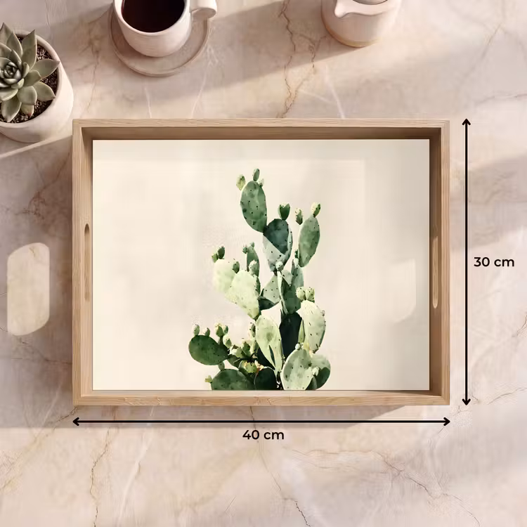 Cactus - Groen - Minimalistisch Dienblad Rechthoek middel -USP_Formaat