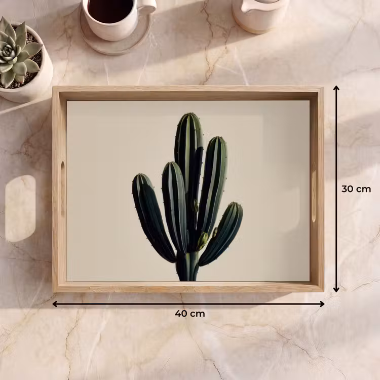 Cactus - Subtiel - Groen Dienblad Rechthoek middel -USP_Formaat