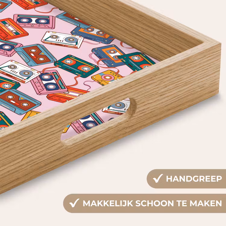 Cassette - Patroon - Roze Dienblad Rechthoek middel 911 -USP_HandgreepNL