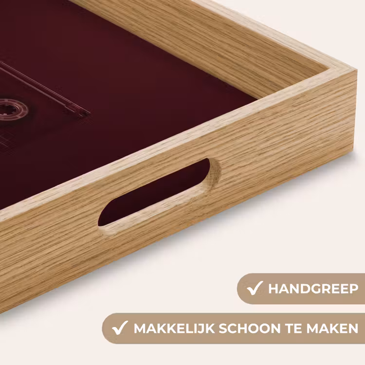 Cassetteband - Bordeaux - Vintage Dienblad Rechthoek middel -USP_HandgreepNL