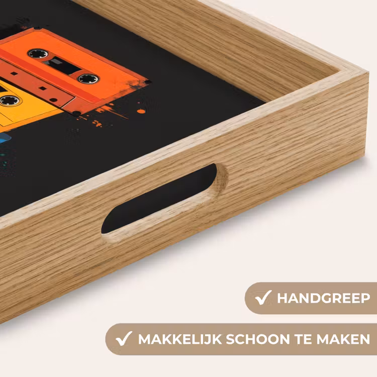 Cassettes - Kleurrijk - Verfspatten Dienblad Rechthoek middel -USP_HandgreepNL