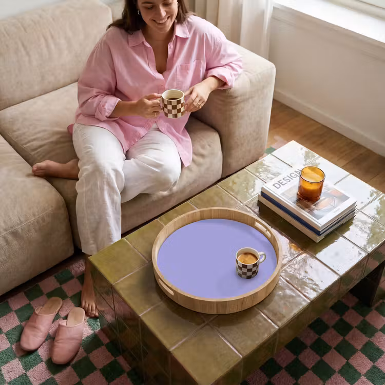 Ceil - Paars - Lila Dienblad Rond middel 914 -sfeer3