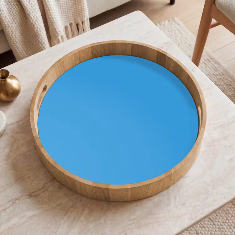 Cerulean - Breeze - Blauw Dienblad Rond middel 914 -sfeer1