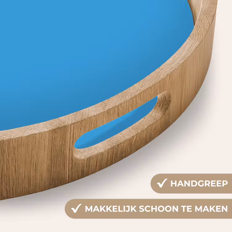 Cerulean - Breeze - Blauw Dienblad Rond middel 914 -USP_HandgreepNL