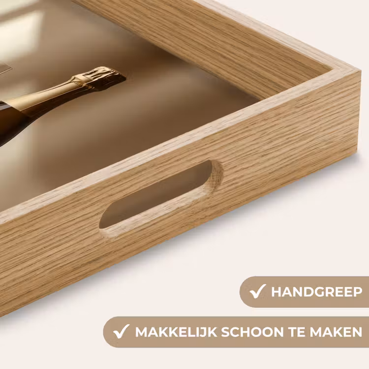 Champagne - Beige - Schaduw - Bubbels Dienblad Rechthoek middel -USP_HandgreepNL