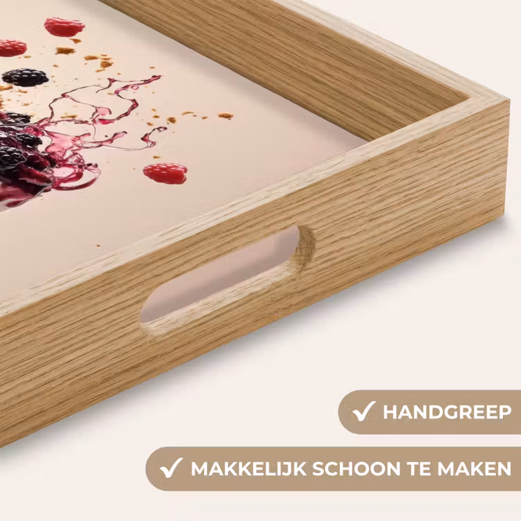 Cheesecake - Eten - Roze - Taart Dienblad Rechthoek middel -USP_HandgreepNL