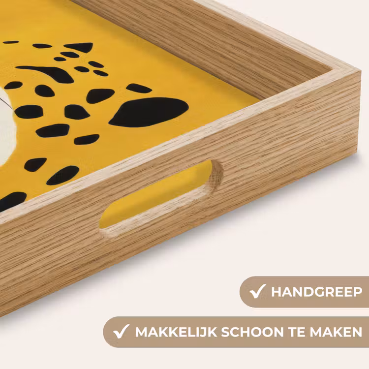 Cheetah - Illustratie - Geel Dienblad Rechthoek middel -USP_HandgreepNL