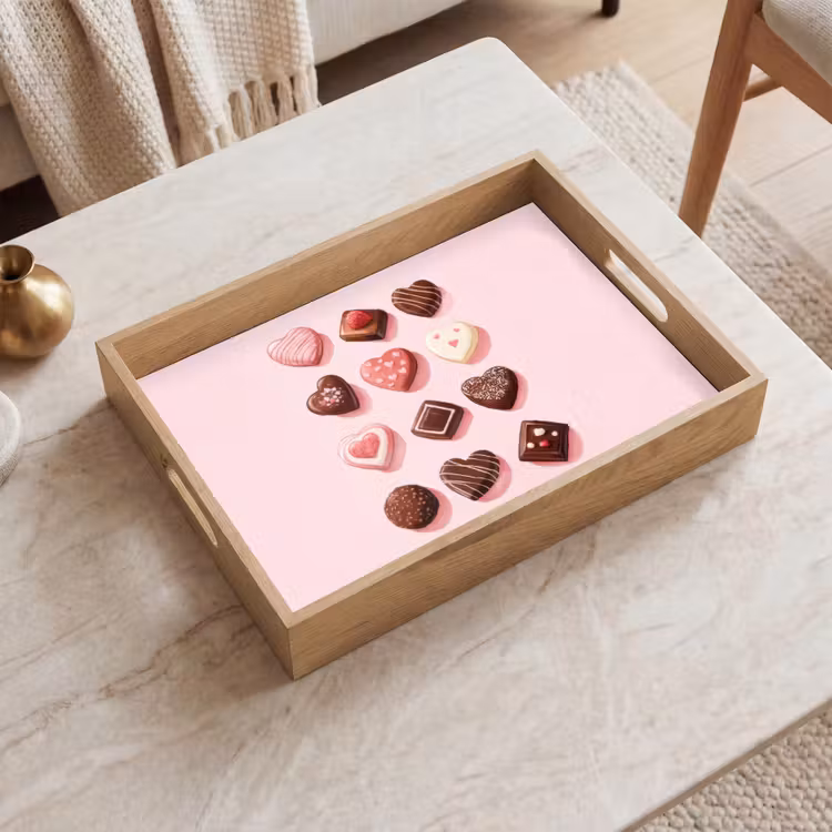 Chocolaatjes - Hartvormig - Liefste Dienblad Rechthoek middel -sfeer1