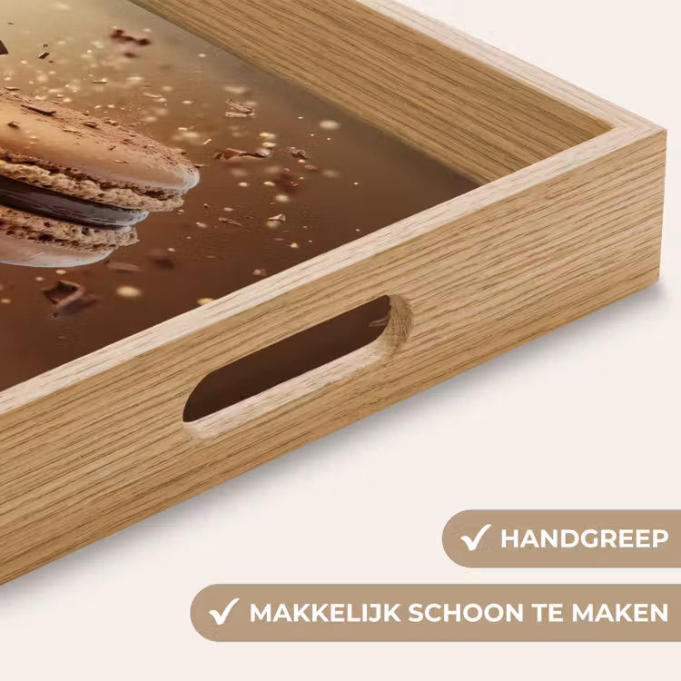 Chocolade - Macarons - Eten - Snoep Dienblad Rechthoek middel -USP_HandgreepNL
