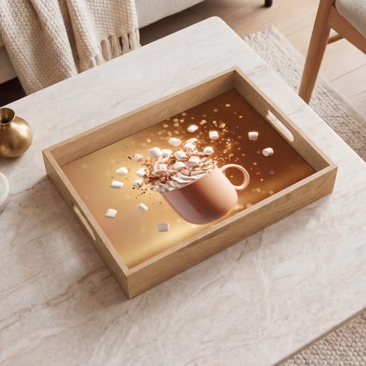 Chocomelk - Drinken - Warm - Bruin Dienblad Rechthoek middel -sfeer1