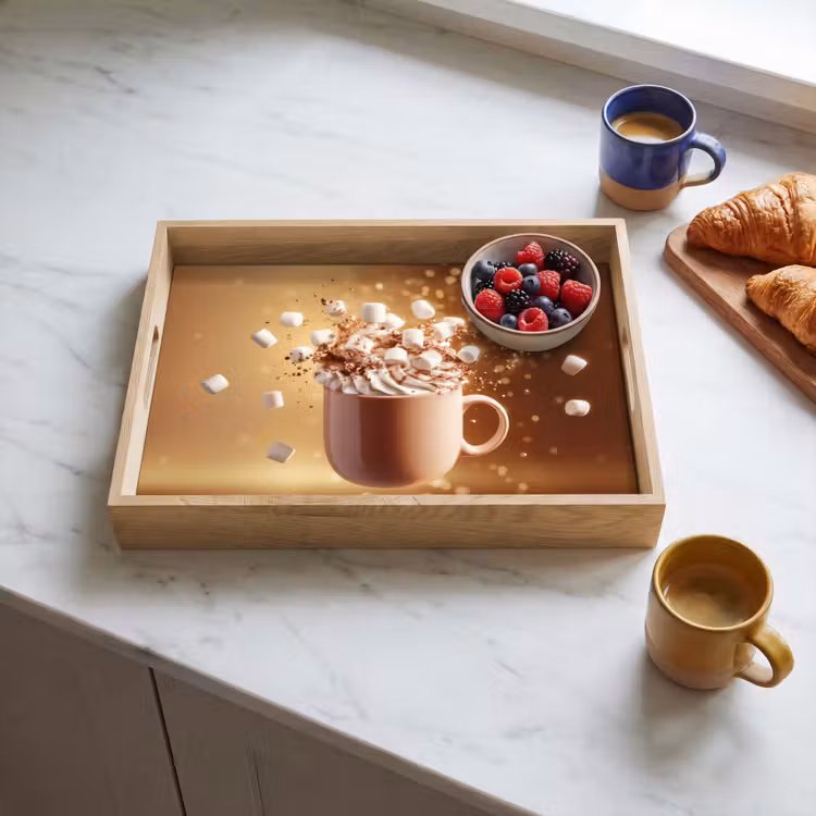 Chocomelk - Drinken - Warm - Bruin Dienblad Rechthoek middel -sfeer2