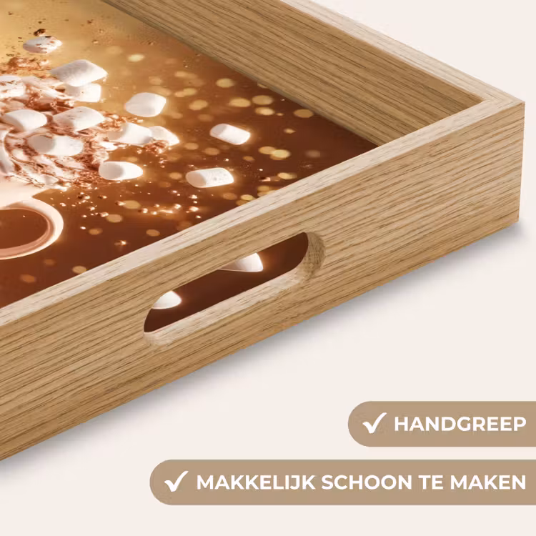 Chocomelk - Drinken - Warm - Bruin Dienblad Rechthoek middel -USP_HandgreepNL